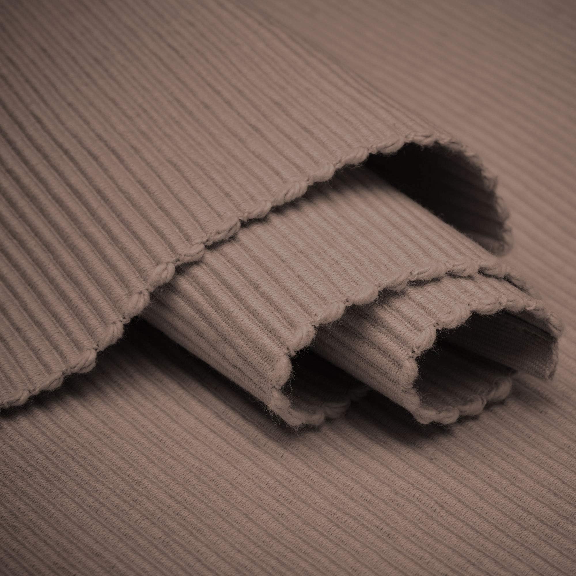 LINUMUNI Runner 45x150 cm, 100% Ribbed Cotton, Machine Washable, Mole Brown