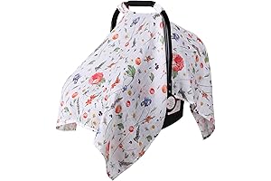 Rquite Infant Car Seat Cover: Breathable, Lightweight Muslin Cotton Canopy