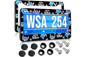 Akkya License Plate Frames 2 Pack for Women Men - Stitch License Plate