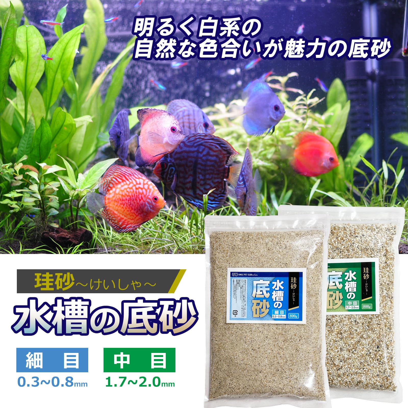 kazu‼️90センチ水槽 津市の取引限定品 オマケで底砂 プレゼント Amazon | 水槽の底砂 珪砂 細目 0.3~0.8mm 800g SMILE PET CLUB | Sin