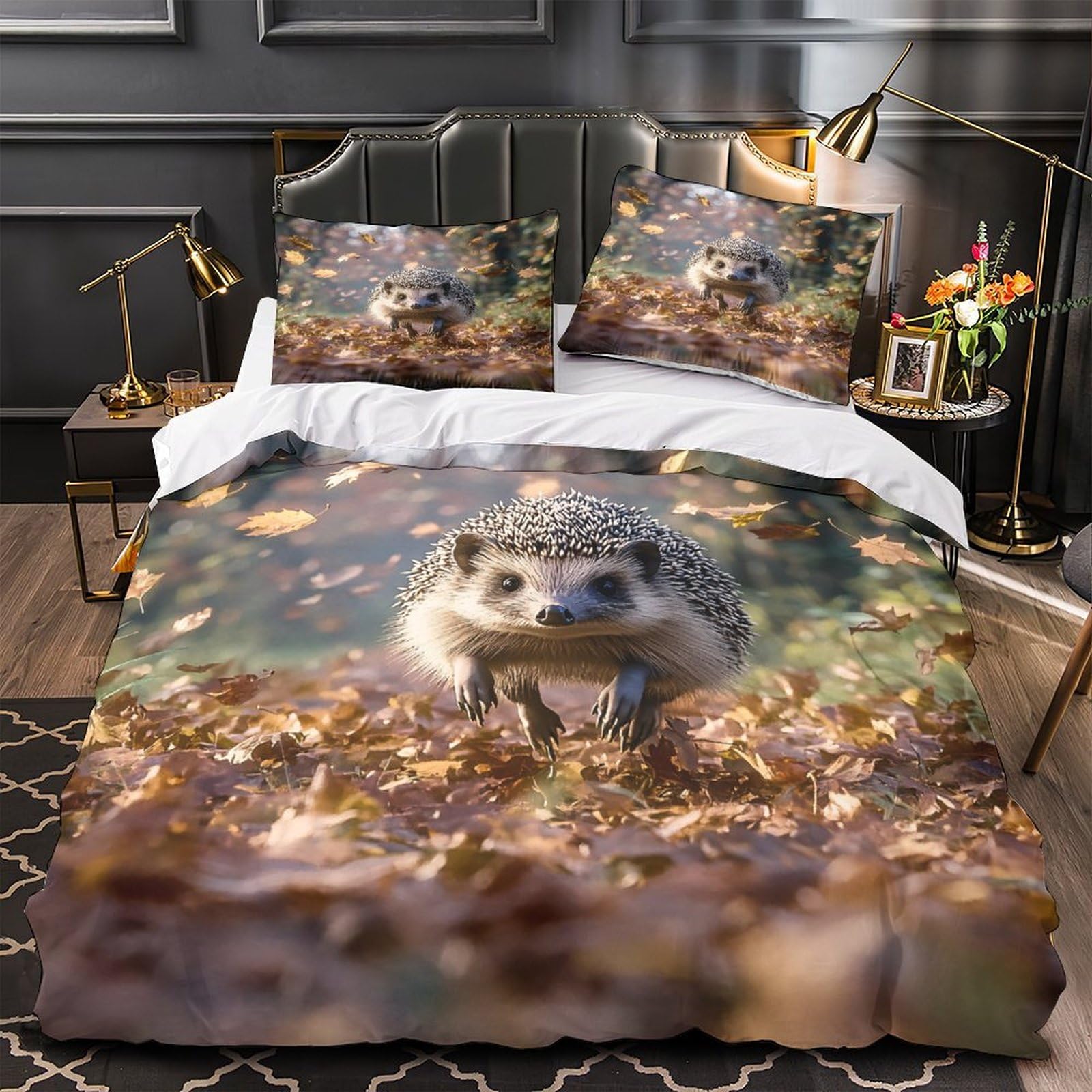 Housse de couette hérisson zippée pour enfiler facilement