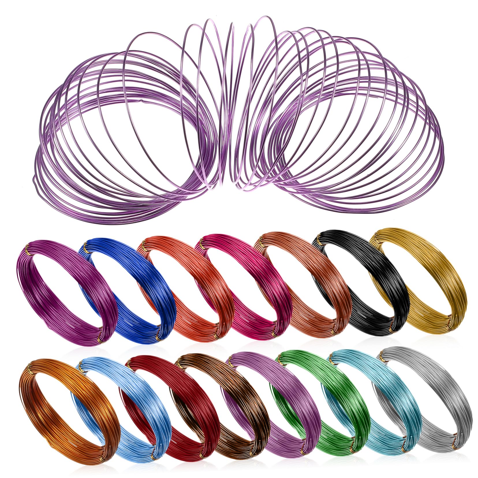 Artibetter 60rotoli Filo Di Alluminio Anodizzato Flessibile Per Creazioni Fai Te Da Colori Metri Di Filo Morbido Per Gioielli e Artigianato