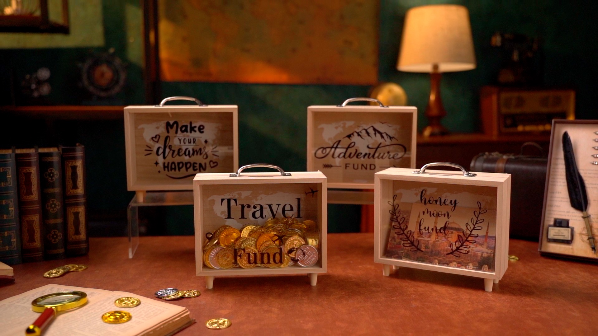 Amazon.com : Vesici Honeymoon Fund Box Adventure Fund Money Box