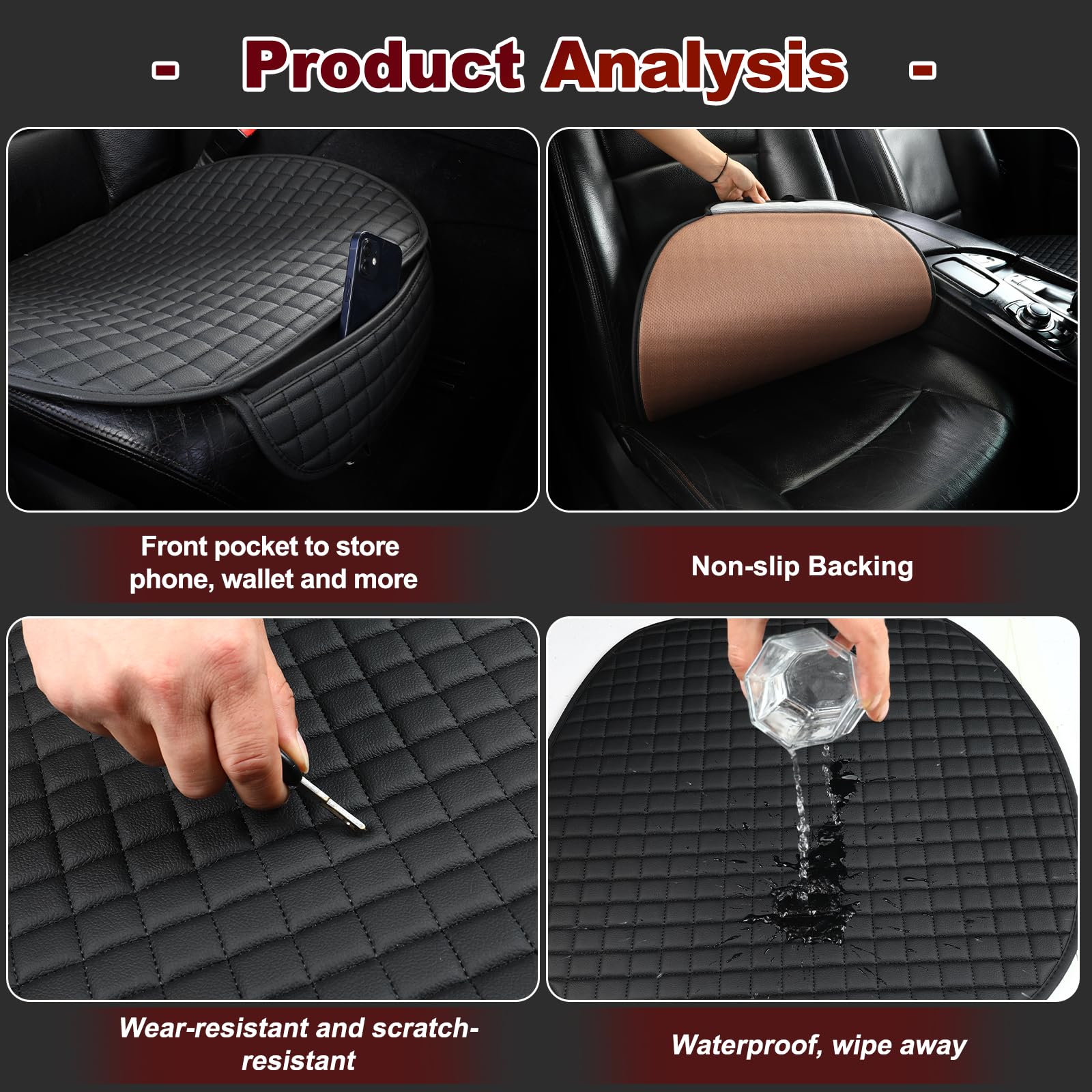 ZATOOTO Housse de Siege Voiture Universelle Noir 2 Pièces - Imperméable Housse Siege Auto Cuir, Couvre Siege Auto, Résistant Aux Rayures, Protection Siege Auto