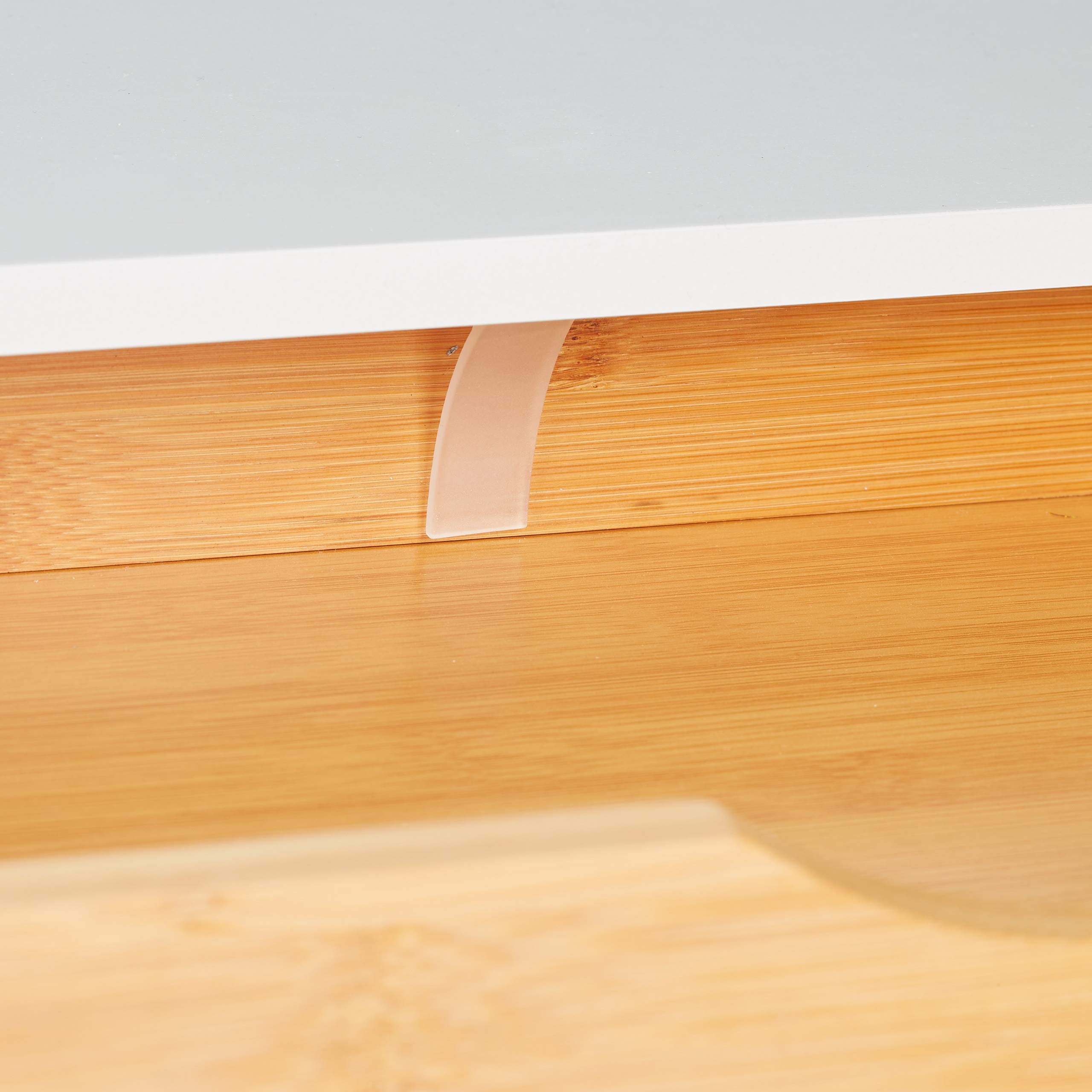 Relaxdays étagère Murale tiroir, HxLxP: 8 x 60 x 24 cm, Console au Mur Style scandinave, Bois MDF, Bambou, Blanc/Nature