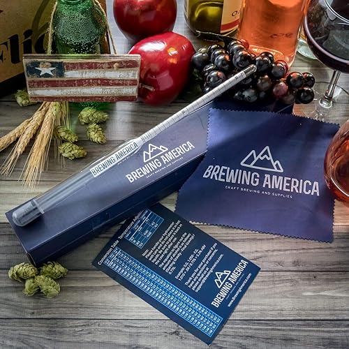 Miniatura 8 de Brewing America Probador de alcohol ABV de alcohol de gravedad específica hecho en Estados Unidos - Pro Series Fermentación Pruebas de cerveza