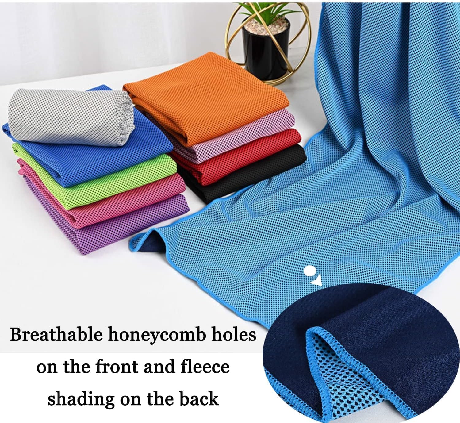 10 Piezas Toalla de Enfriamiento Toallas de Refrigeración Microfibra Transpirable Cooling Towel Toalla de Sudor para Gimnasio Yoga Golf Camping