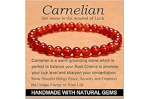 Massive 6mm Handmade Carnelian Stone of Luck Bracelets