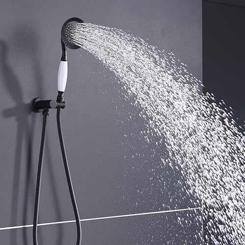 Miniatura 6 de Sistema de ducha montado en la pared o ducha montada en el techo, cabezal de ducha de lluvia de lujo de 10 pulgadas con juego combinado de mano de