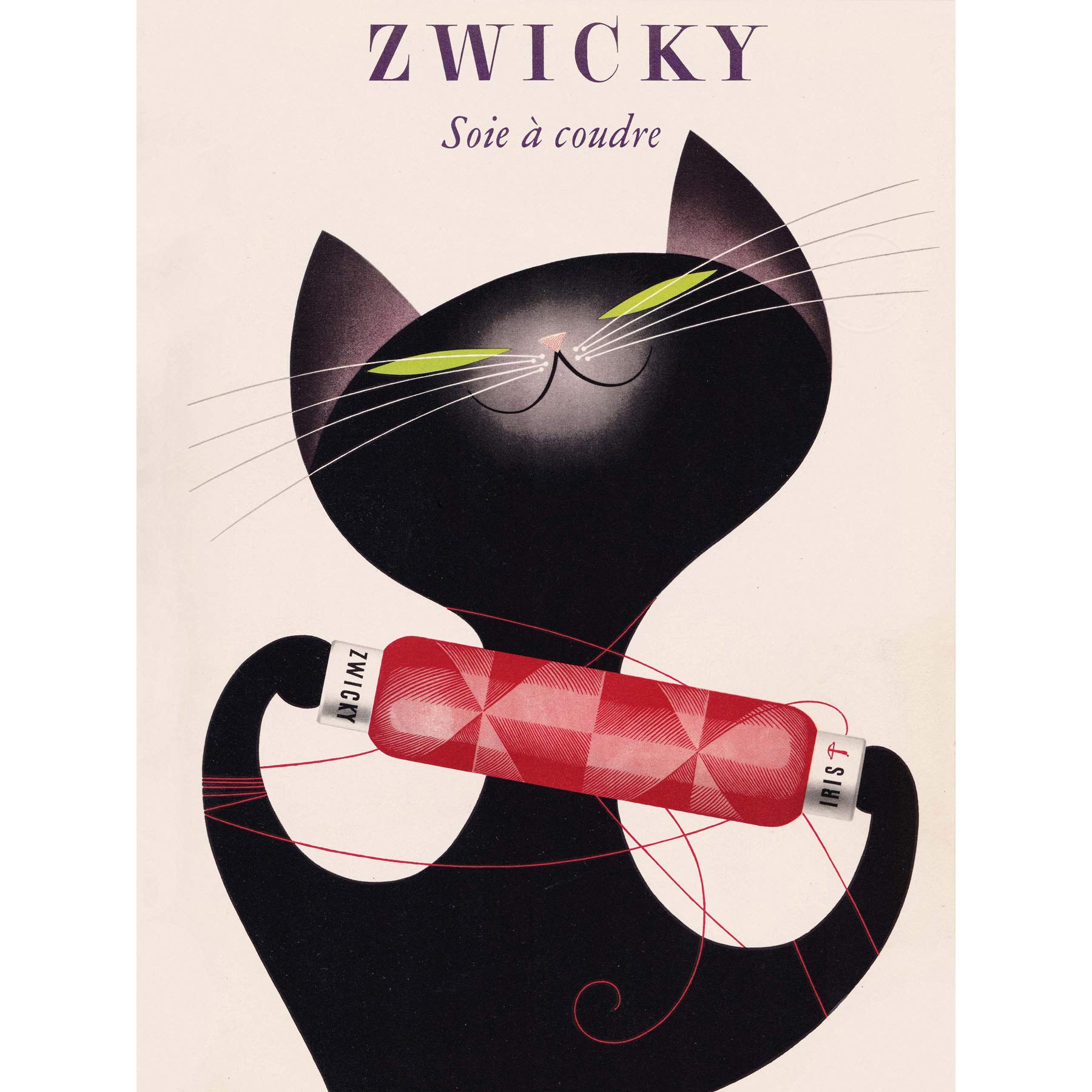 Wee Blue Coo Zwicky Cotton Switzerland Black Cat Large Wall Art Poster Print Thick Paper 18X24 Inch