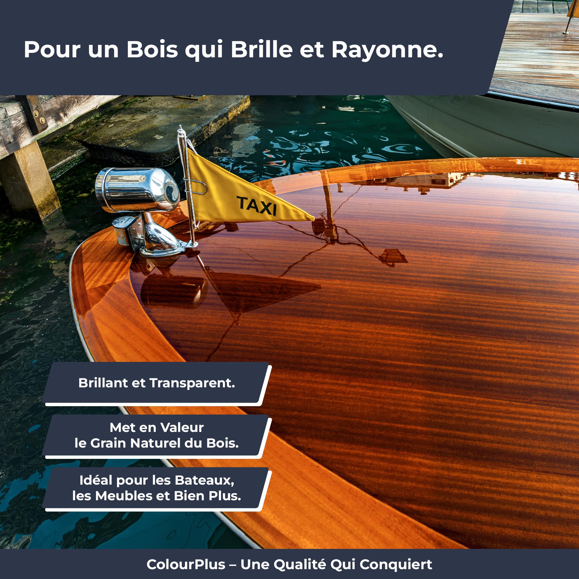 ColourPlus Vernis Marin 750 ml - Transparent - Vernis bois extérieur brillant, résistant à l'eau et intempéries | Pour bateaux, fenêtres, meubles et jardin | Résistant aux UV