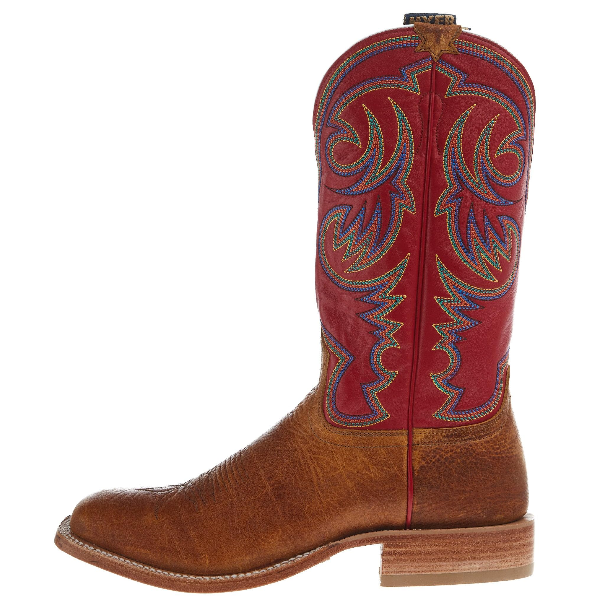 Hyer Mens Sawyer Shrunken Shoulder 13 In Red Vintage Goat Top Cowboy Boot