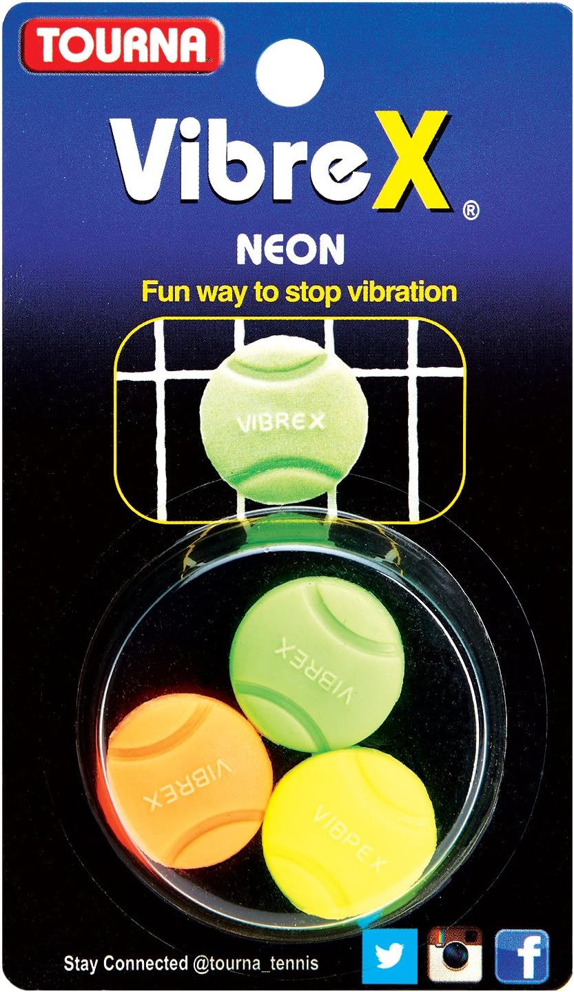 Tourna Vibrex Neon Tennis Vibration Dampeners, Neon Assorted, 3 Per Pack : Sports & Outdoors