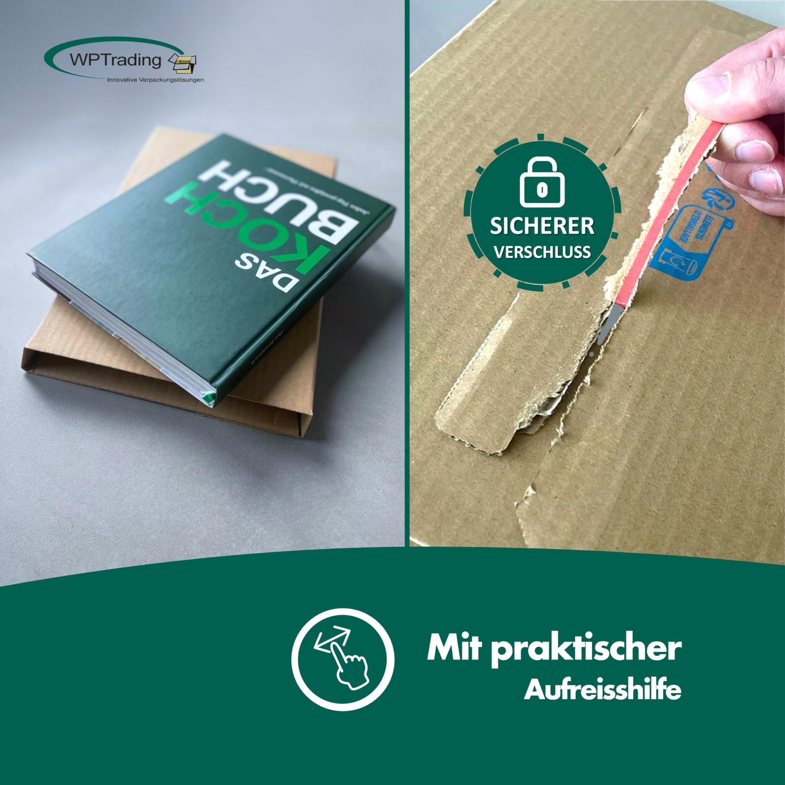 25 Stück Wellpappe Buchverpackung DIN A5 217 x 155 x 50 mm (MW352E) selbstklebend in Braun - Buch Karton Versandtaschen für Büchersendung reißfest - Bücher Warensendung Versandverpackung