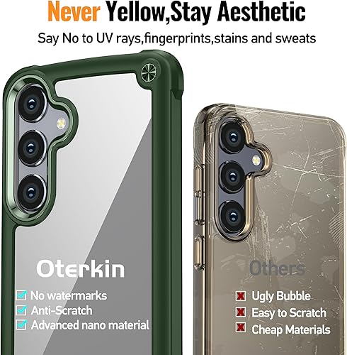 Vista 144 de Oterkin Funda transparente para Samsung Galaxy S24 Ultra, [20 veces antiamarilleamiento] S24 Ultra con 4 bolsas de aire integradas, protección