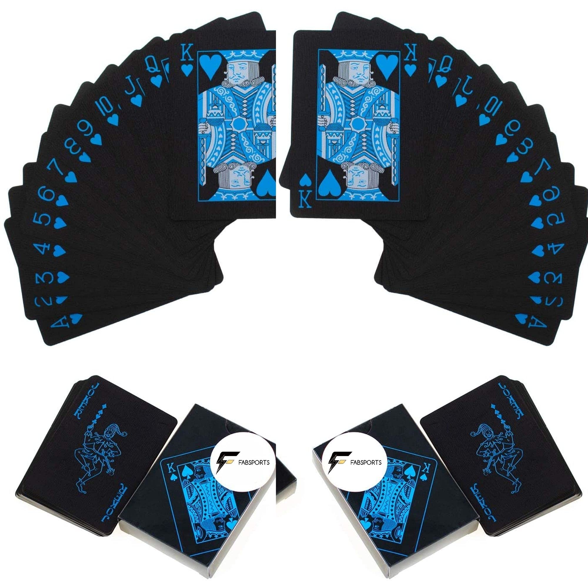 FabSeasons Premium Black Plastic Playing Cards, Set of 2 Decks, Waterproof, for Kids and Adults (B097TRH3HX) Amazon Price History, Amazon Price Tracker
