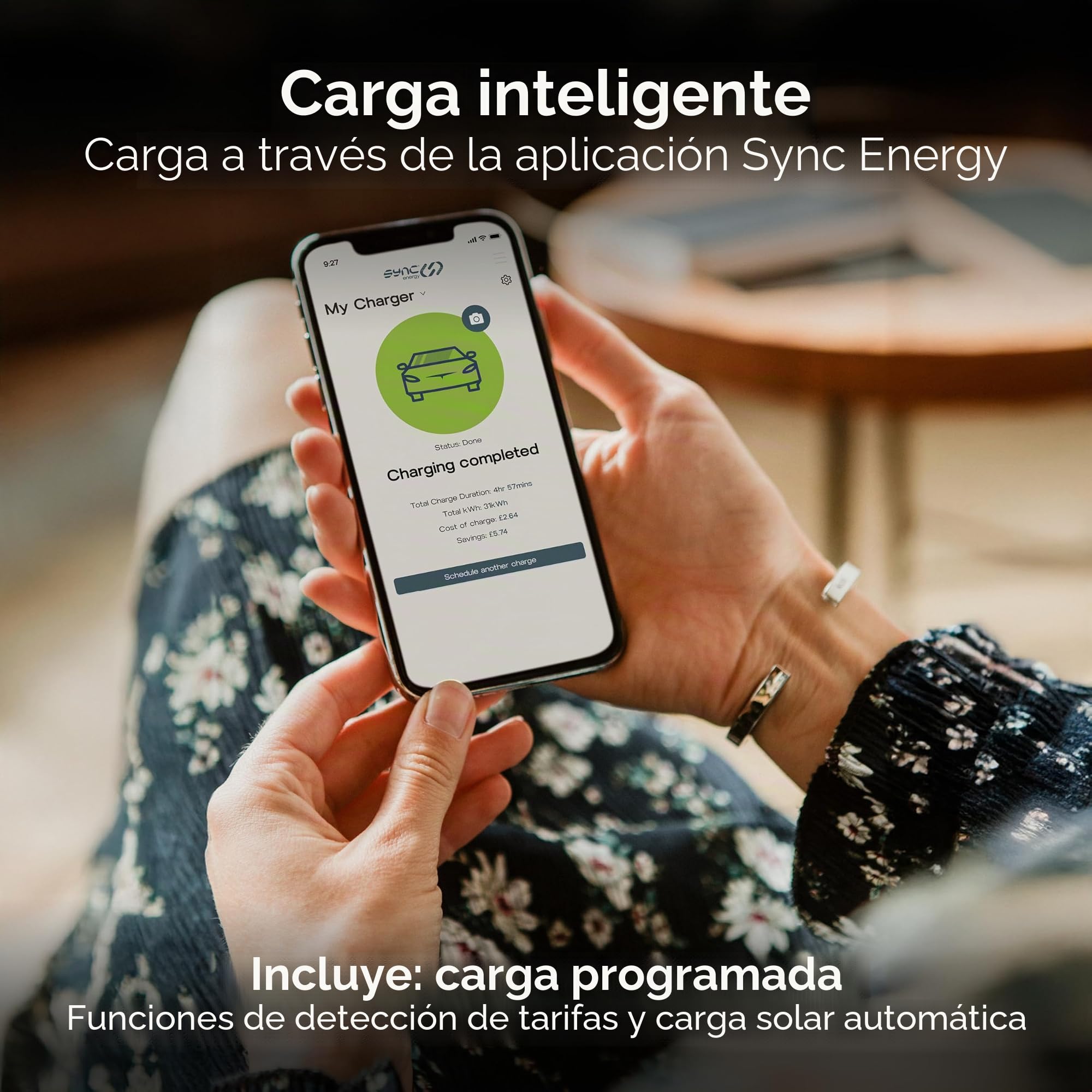 Masterplug Cargador de Pared Inteligente VE para Vehículos Eléctricos e Híbridos Tipo 2, con Toma, Modo 3, Bloqueo Automático, Carga Solar, Monofásico, Wi-Fi, Blanco, IP65, 7,4kW, 32A, EVCM3SS7W/EU