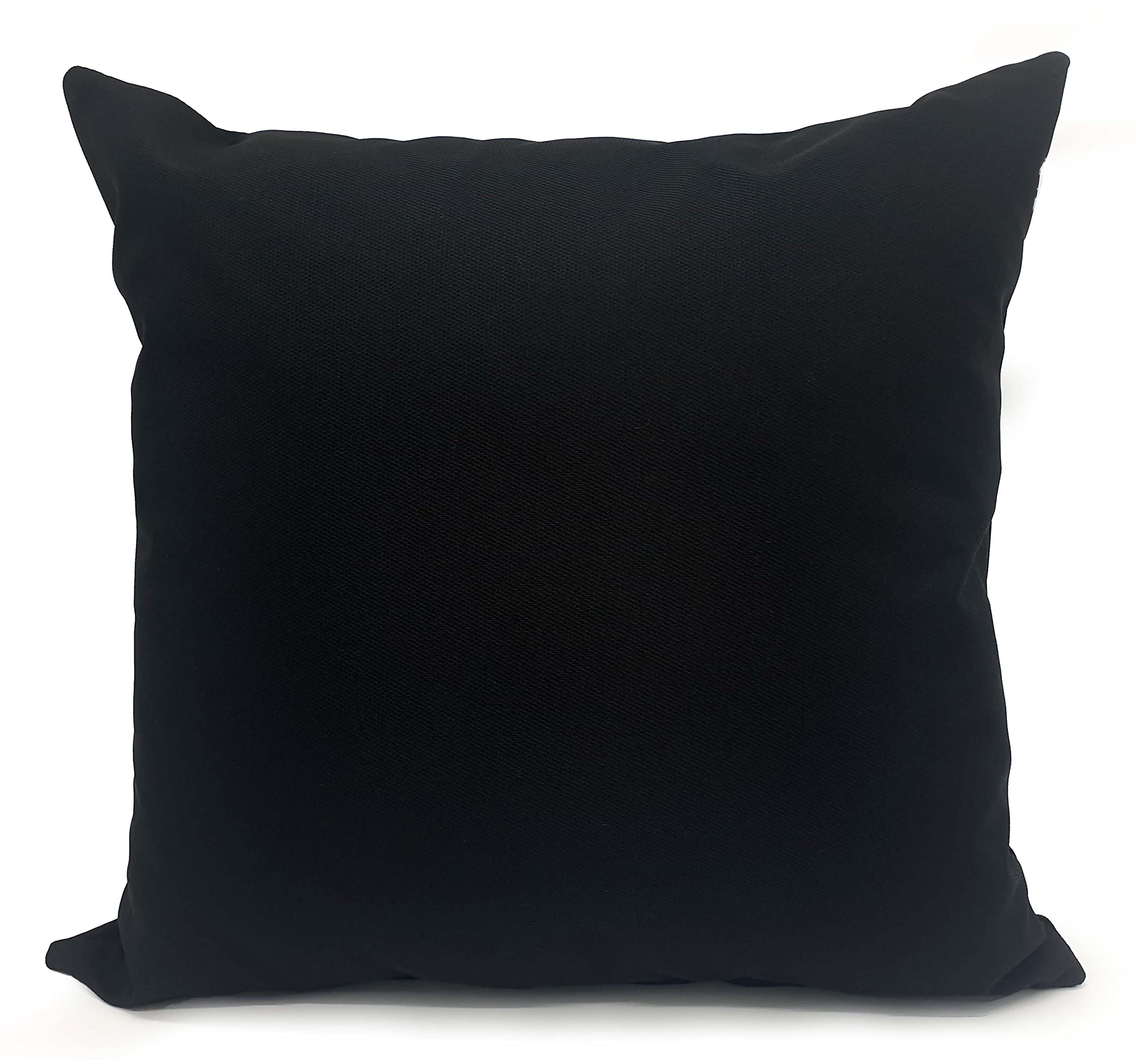 cushion mania Waterproof Outdoor Cushion or Cover – Durable Plain Garden Furniture Seat Pad, Weather Resistant Pillow for Patio, Conservatory, Indoor & Outdoor Seating (21"x21" Cover only | Black)