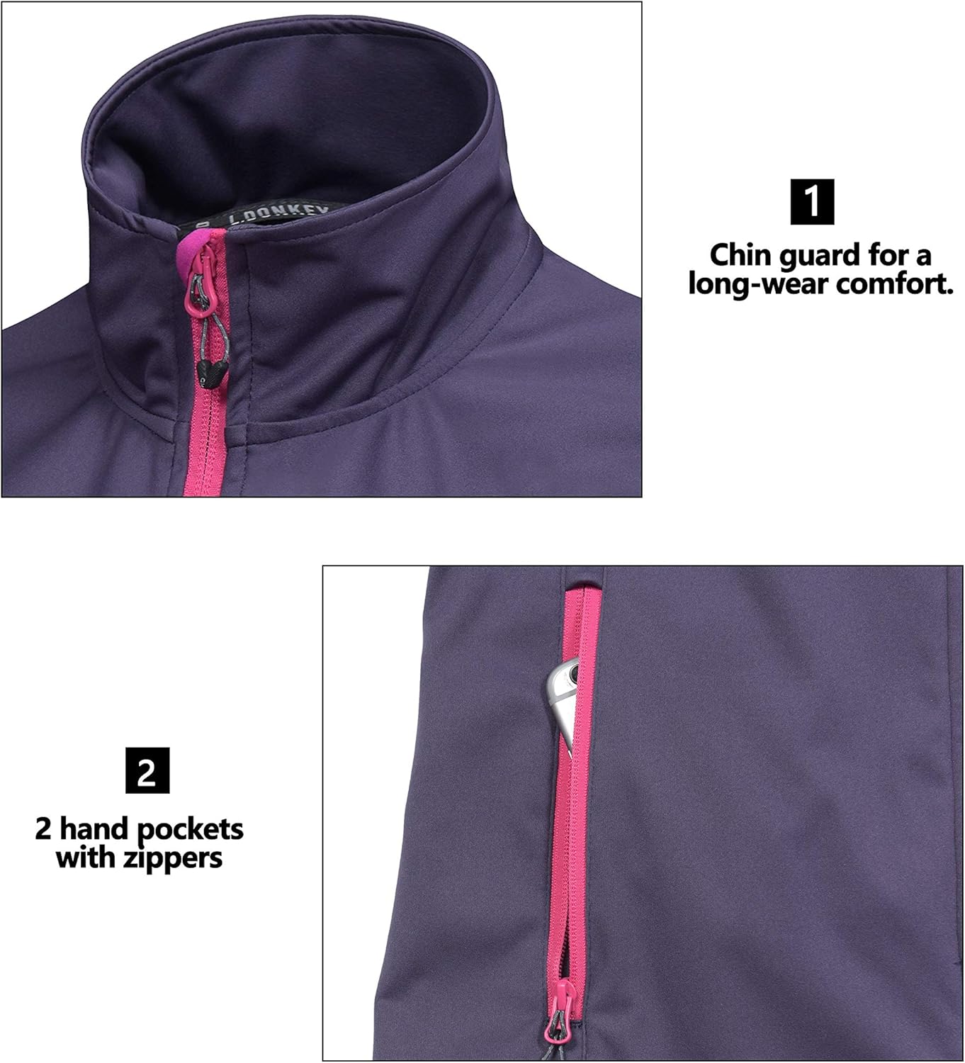 Little Donkey Andy Women's Lightweight Softshell Vest, Windproof Sleeveless Jacket for Running Hiking Travel - Image 6