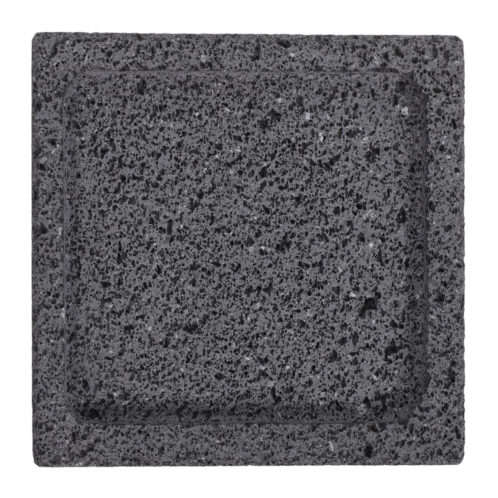 Pierre à Griller pour Steak en Roche Volcanique Naturelle, Plaque Rectangulaire pour Barbecue Coréen, Distribution Uniforme Chaleur, pour Pique-niques en Plein Air