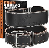 ProFitness 4" Premium Leather Weightlifting Belt for Men & Women - Squat Deadlift Support & Core Stability