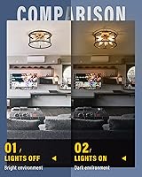 Vista 3 de C1879-R - Lámpara de techo de cristal de 12 pulgadas, luz de pasillo E12, marco negro y dorado, C1879-R