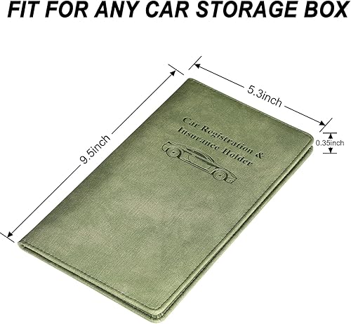 Miniatura 9 de HerriaT Soporte para tarjeta de registro y seguro de automóvil, guantera de cuero para vehículos, documentos de automóvil, cartera organizadora para