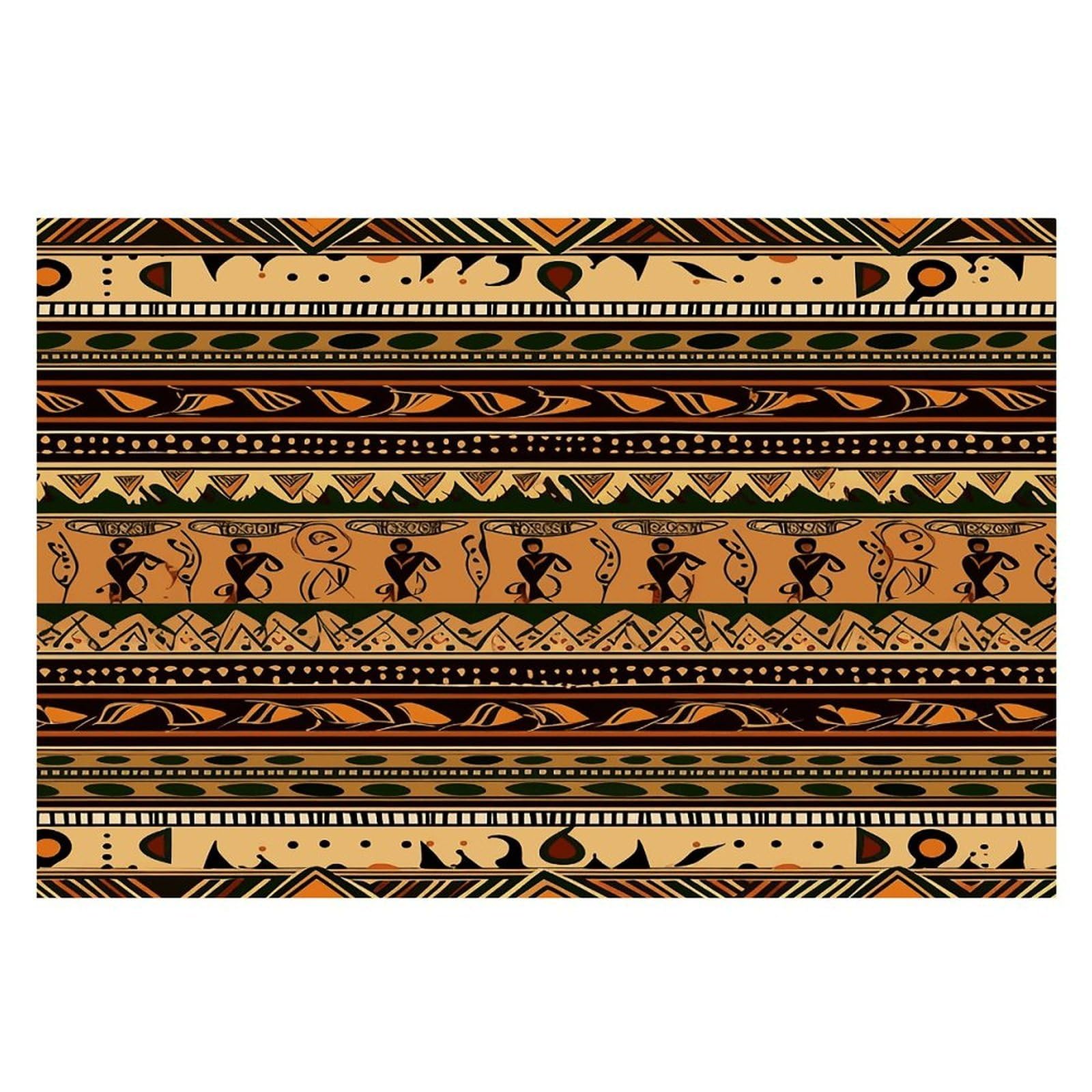 Bohemia Style Traditional African Pattern Placemats Wipeable Heat Resistant Table Mats Washable Flax Place Mats Elegant Cloth Non-Slip Placemat for Kitchen Dinning Party Table Decor 12 * 18 in