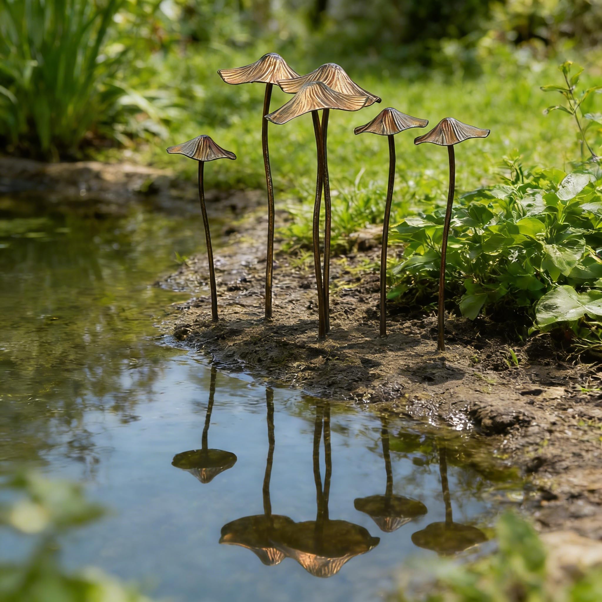 Pilze Deko Gartendeko für Draußen Wetterfest Herbst Deko Outdoor Gartenstecker Rost Pilz, Gartendekoration Plugin Metall Wetterfest,Rasendekoration, Erdspieß für Blumenbeet (6 Stück)
