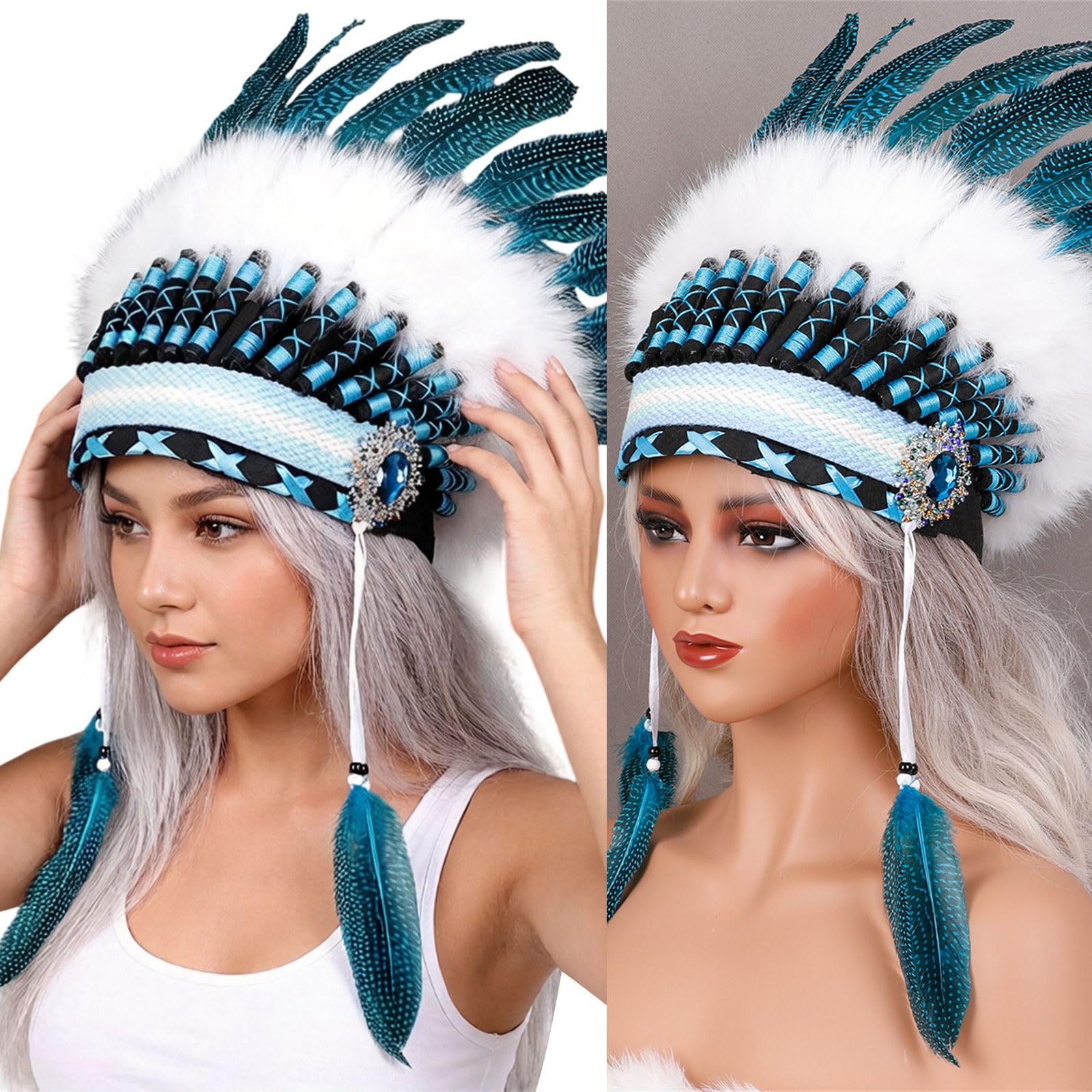 Helles indisches Stammes Kopfschmuck Cosplay Haarband mit weichem Stoff für einzigartige Anlässe und Fotografie Indische Kopfbedeckung