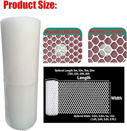 Miniatura 4 de Plastic Pet Fencing for Balcony, Outdoor Large Chicken Wire Mesh, Garden Netting Trellis Roll for Birds Squirrels and Raised Beds, Outdoor
