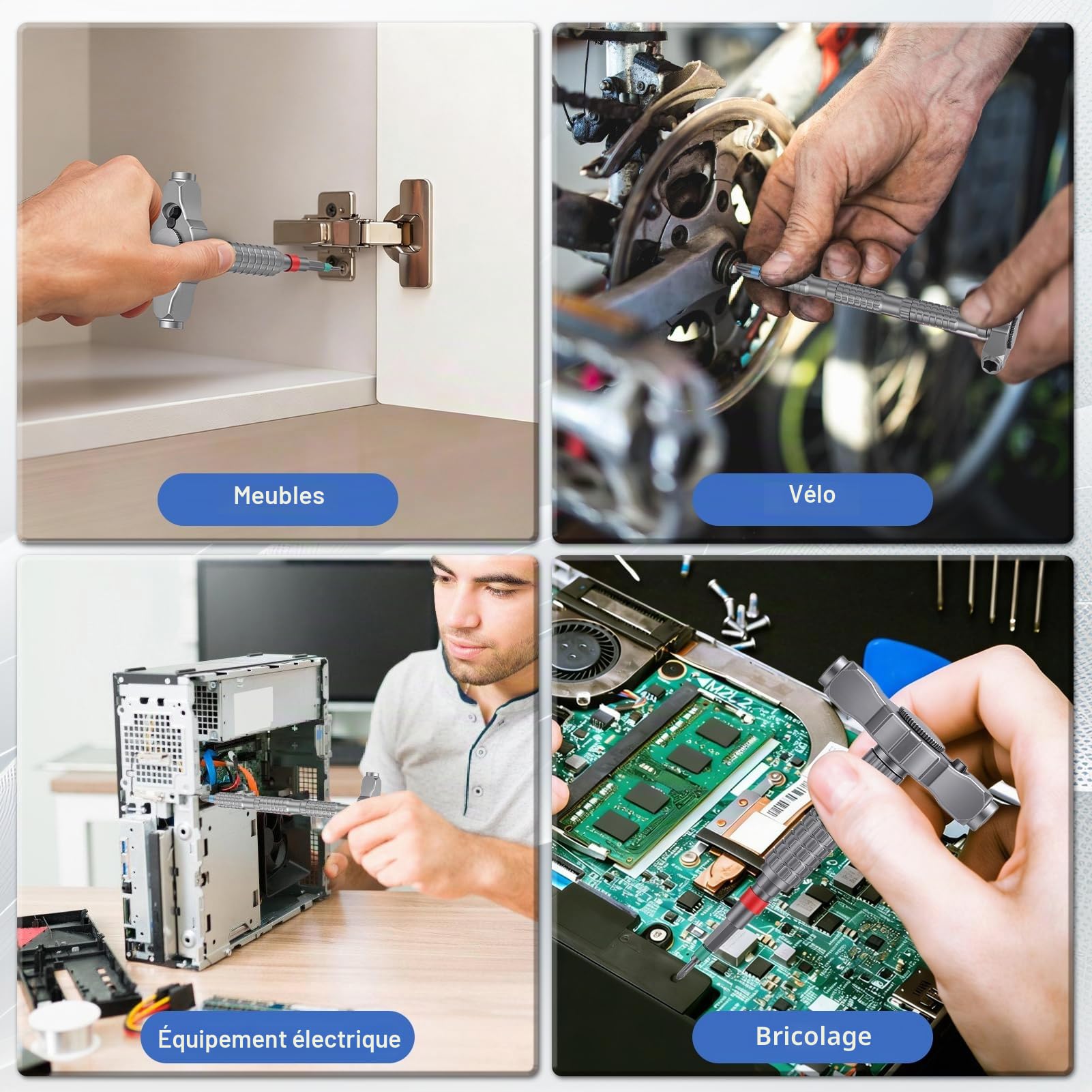 Jeu de Tournevis à Cliquet 66 en 1, Kit Tournevis Magnétique de Précision avec Embouts S2, Convient Pour l'assemblage De Meubles, La Réparation D'appareils Electriques, Les Out