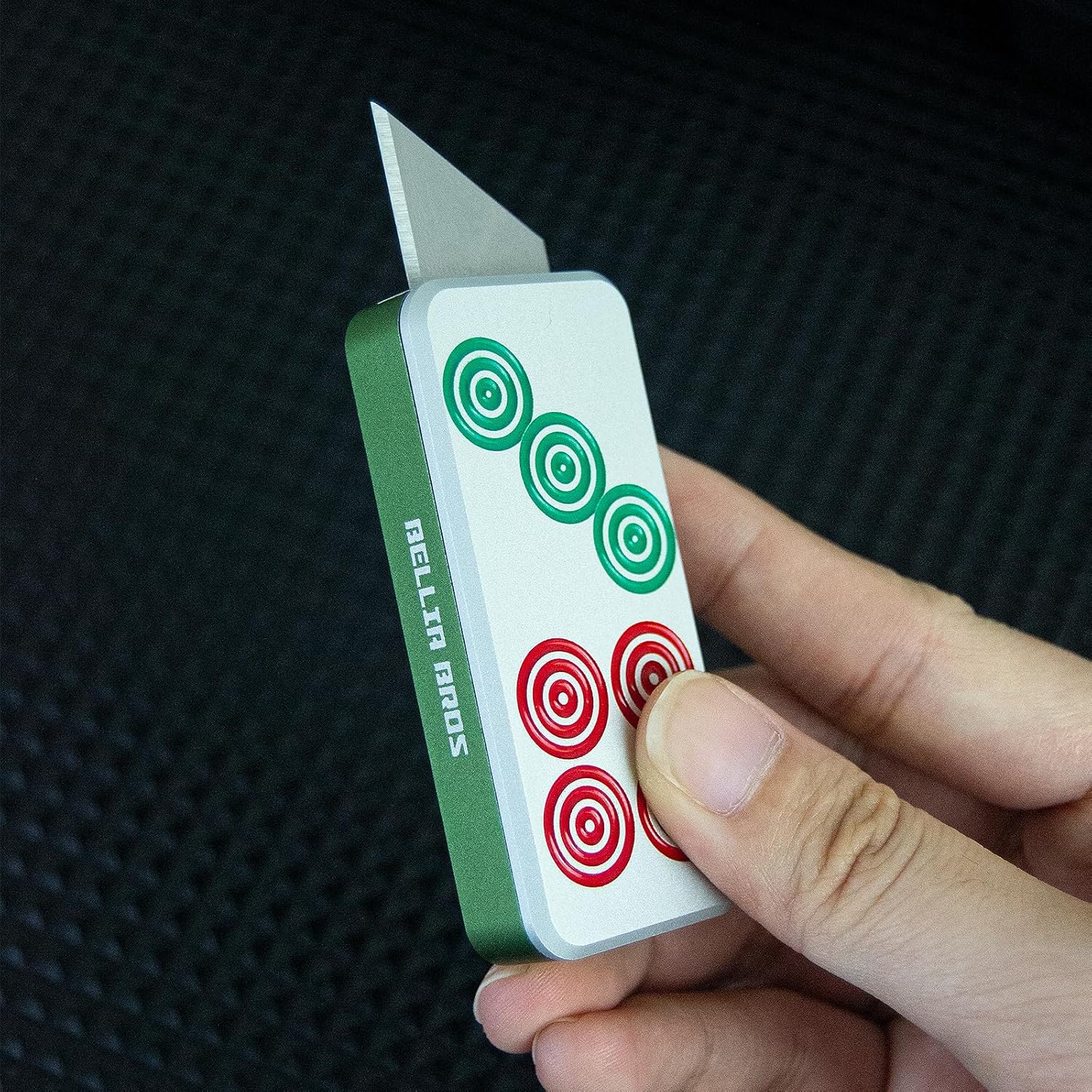 EDC Mini Pocket Knife Mahjong Utility Knife Box Cutter with 10pcs Carbon Blades (Seven Tubes)