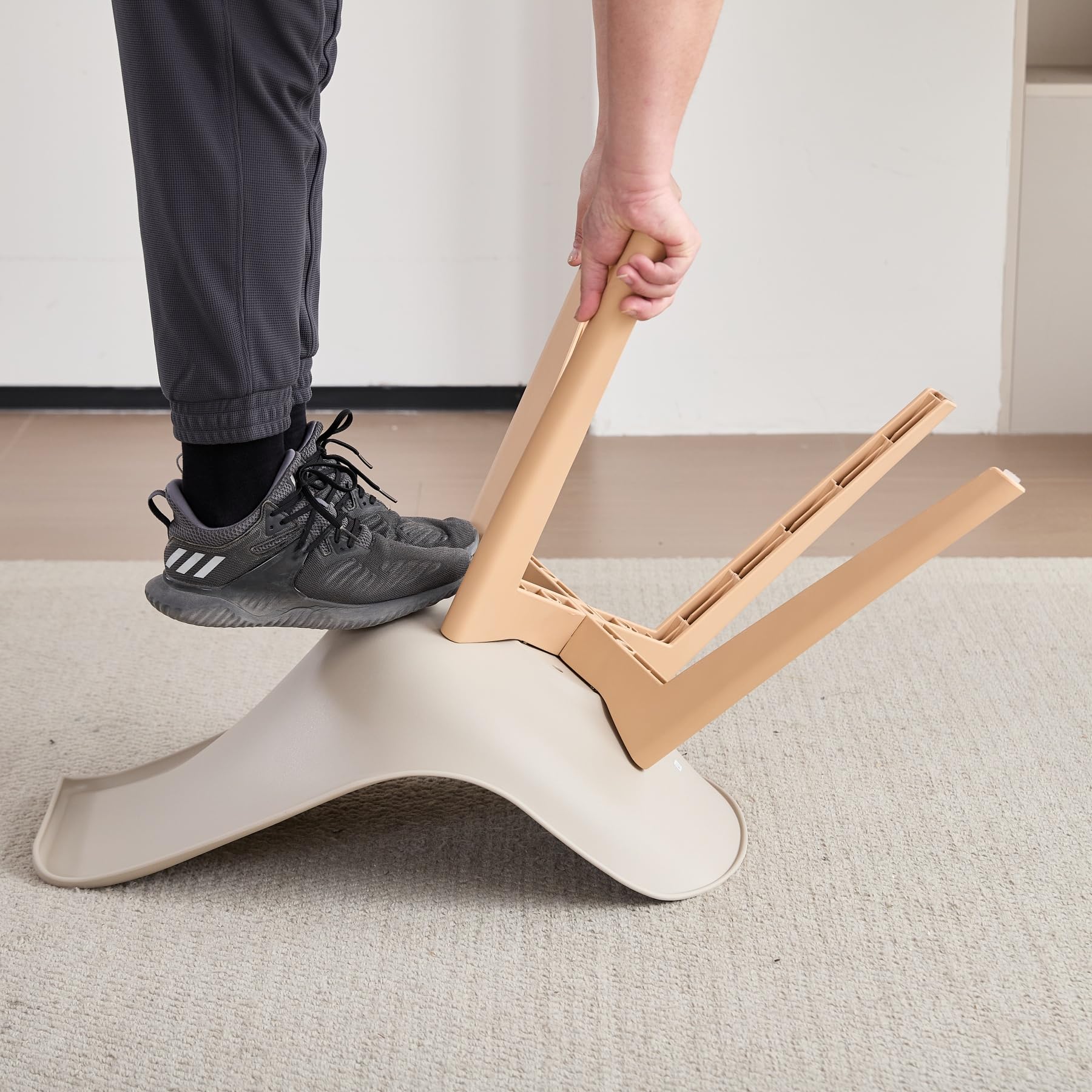 Set di 6 sedie da cucina in stile nordico, Gambe in plastica color kaki, sedili imbottiti in similpelle, Adatte per Sala da Pranzo, Soggiorno, Cucina, Camera da Letto-Cachi