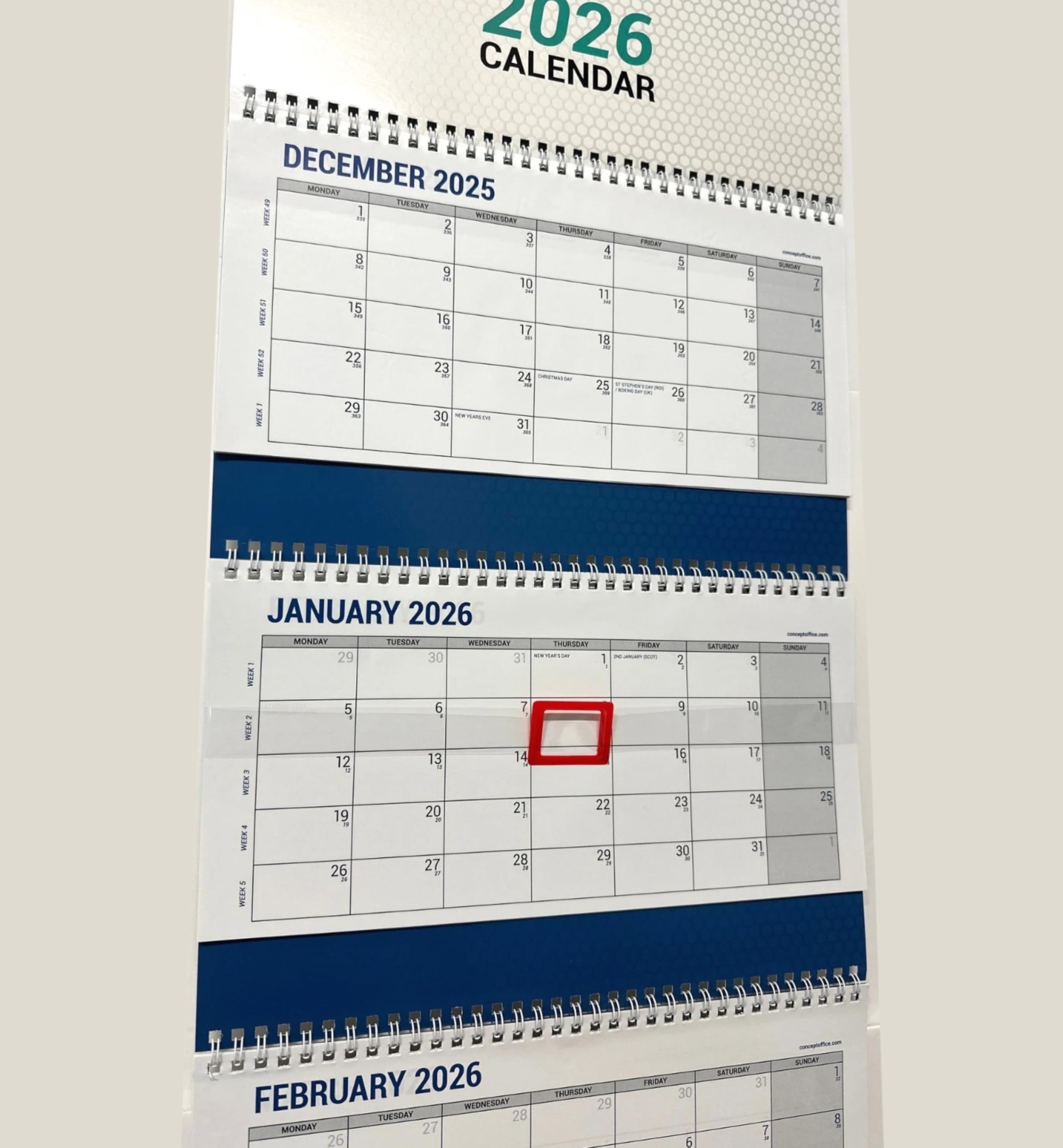 3 Months Easy View Calendar 2006 Office Desk Tri Fold Wall Planner Daily Routine Appointments Holidays Vertical Organiser Home School Study Office Spiral Planners Wall Calendars