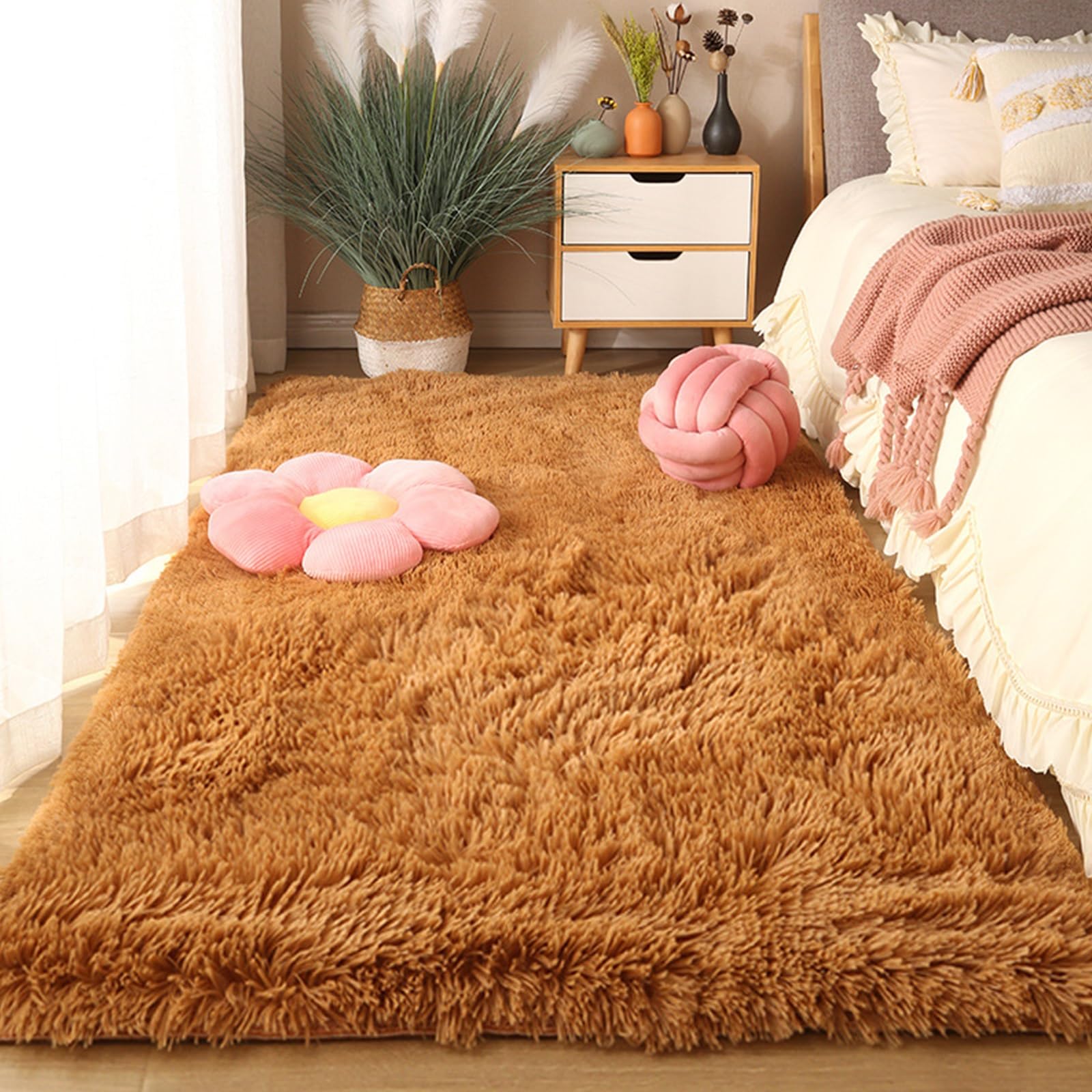 Tapis de sol moelleux contre les sols froids et glissants shaggy 70x220cm