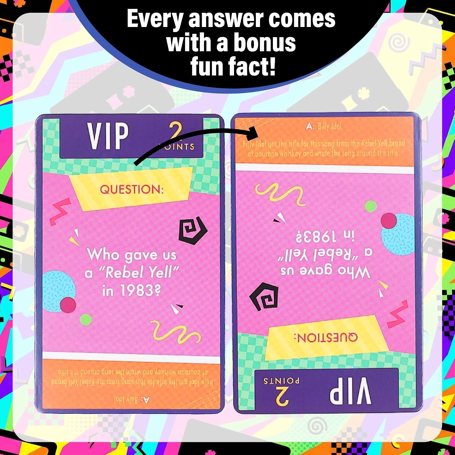AQUARIUS Music Trivia Card Game - Pop, Rock, Hip-Hop & Alternative Quiz - Party Game for Adults & Teens, Gift for Music Lovers - I Love the 80s image 4