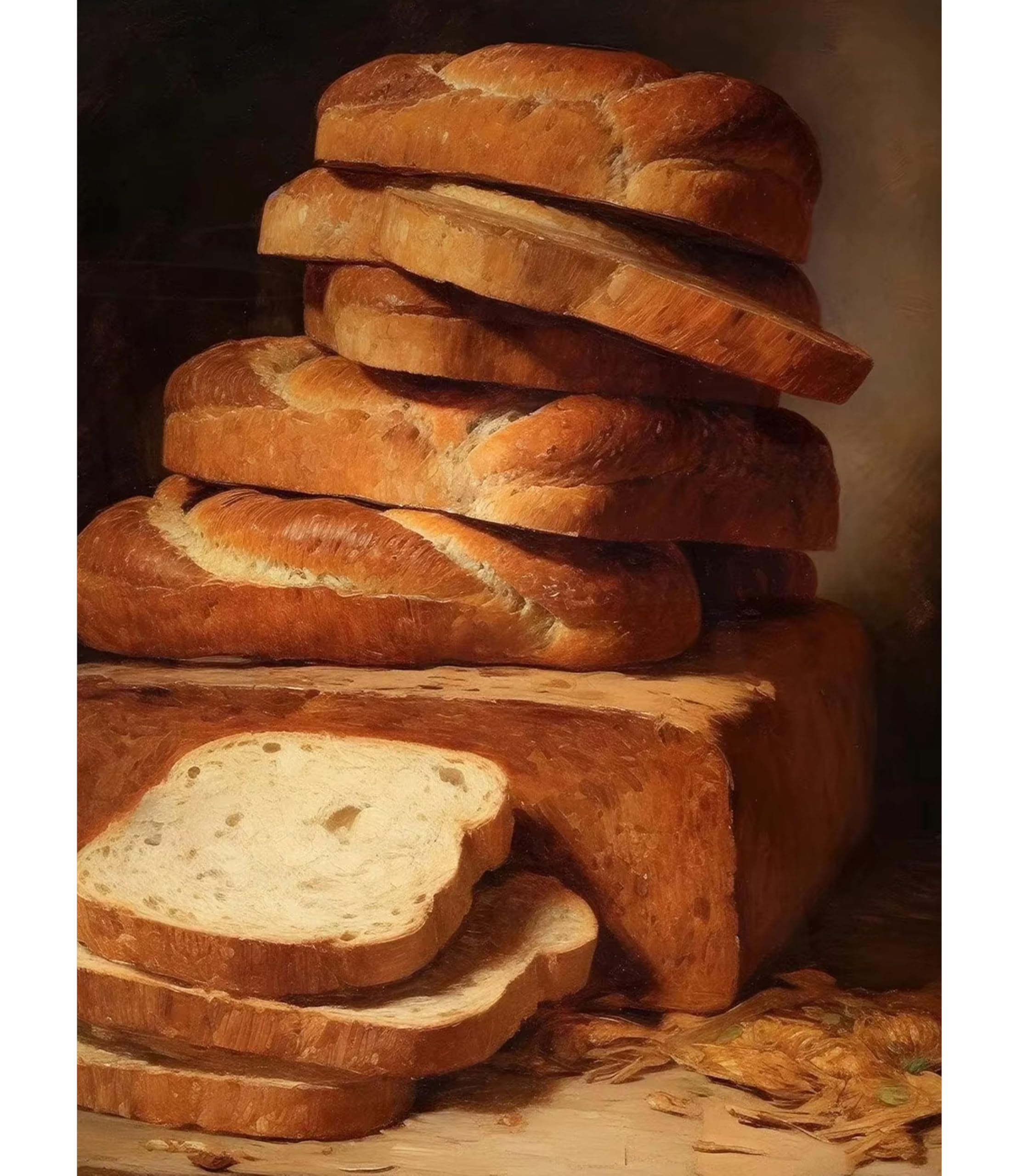 awtrhfc Vintage Art Fermentation Bread Cheese Still Life Posters Prints Canvas Painting Wall Art Picture Kitchen Home Decor(30x40cm(12x16in)/No frame)