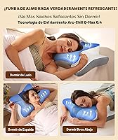 Vista 4 de Cozyplayer Almohada cervical para el cuello verdaderamente refrescante para aliviar el dolor, almohada ergonómica para dormir de lado para soporte