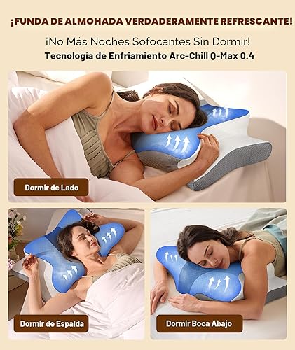 Miniatura 4 de Cozyplayer Almohada cervical para el cuello verdaderamente refrescante para aliviar el dolor, almohada ergonómica para dormir de lado para soporte