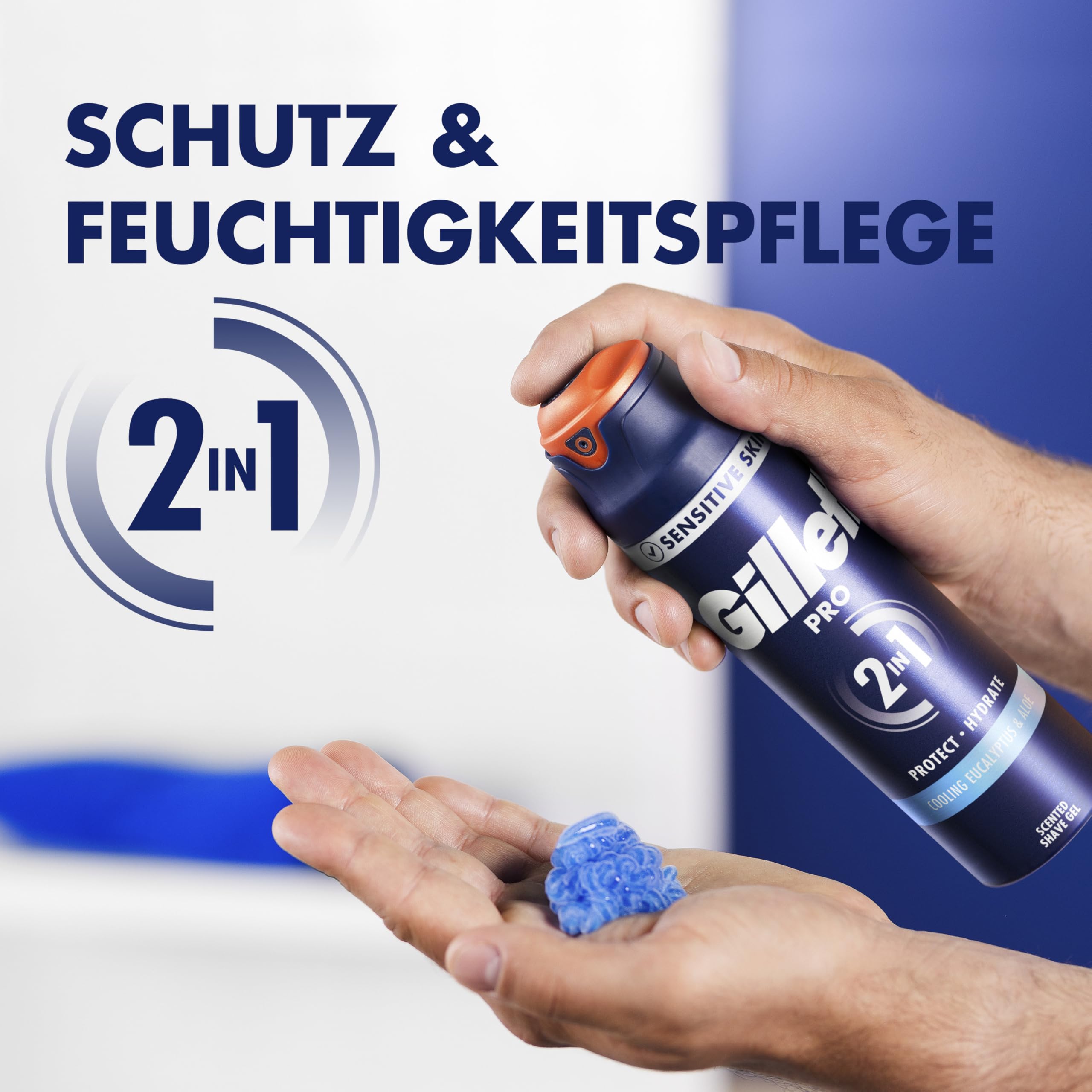 Gillette PRO Rasiergel für Männer — Rasierschaum Kühlt Die Haut, um Sie zu Beruhigen und Spendet Dem Barthaar Feuchtigkeit, Hilft Empfindliche Haut vor Irritationen zu Schützen — 200ml