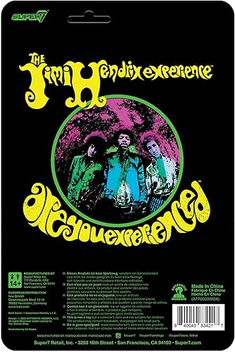 Miniatura 3 de Super7 Jimi Hendrix Blacklight (Are You Experienced) - Figura de acción de Jimi Hendrix de 3.75 pulgadas con accesorio, coleccionables de rock