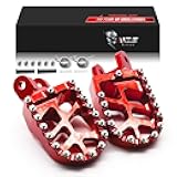 Dirt Bike Foot Pegs, MX Wide Footpeg Footrest Rest Pedal Red CNC Compatible with XR650L 92-24 / CR80R CR80RB 96-02 / CR85R CR85RB 03-07 / XR250R 96-04 / XR400R 96-04 / XR600R 89-00 / XR650R 00-07