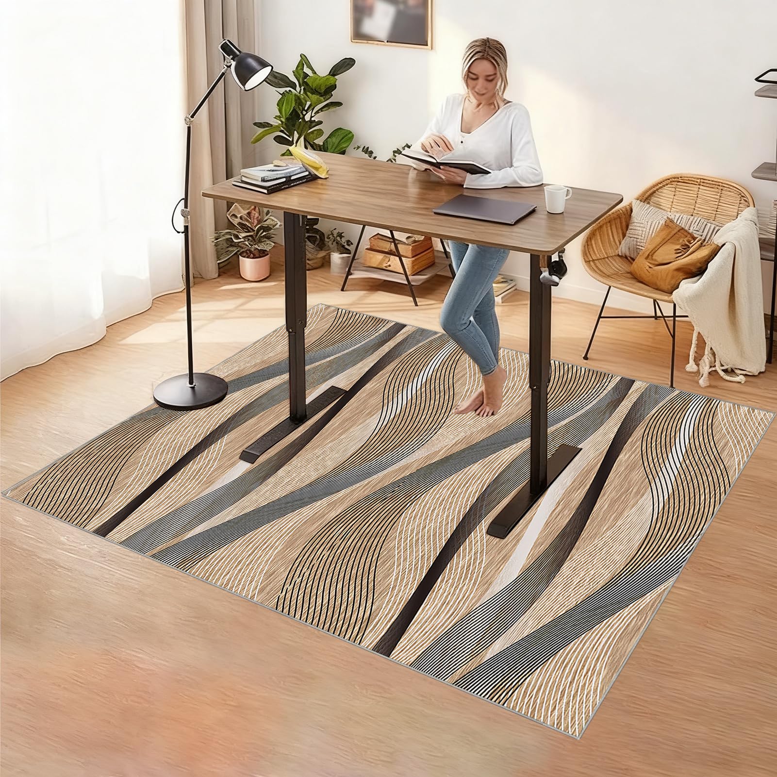 Heavy Duty Office Chair Mat for Carpet, Non Slip Floor Protective Mat for Chairs Mat Desk Chairmats Carpet Protector Chair Mat, Hard-Floor Chair Mats, Floor Mat for Office Chair 180 x 210 cm