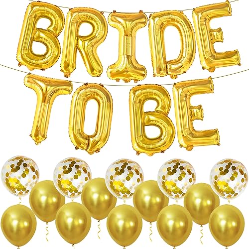 KatchOn, Juego de globos dorados de 16 pulgadas, paquete de 23 globos de novia, globos de látex dorado para decoraciones de despedida de soltera,