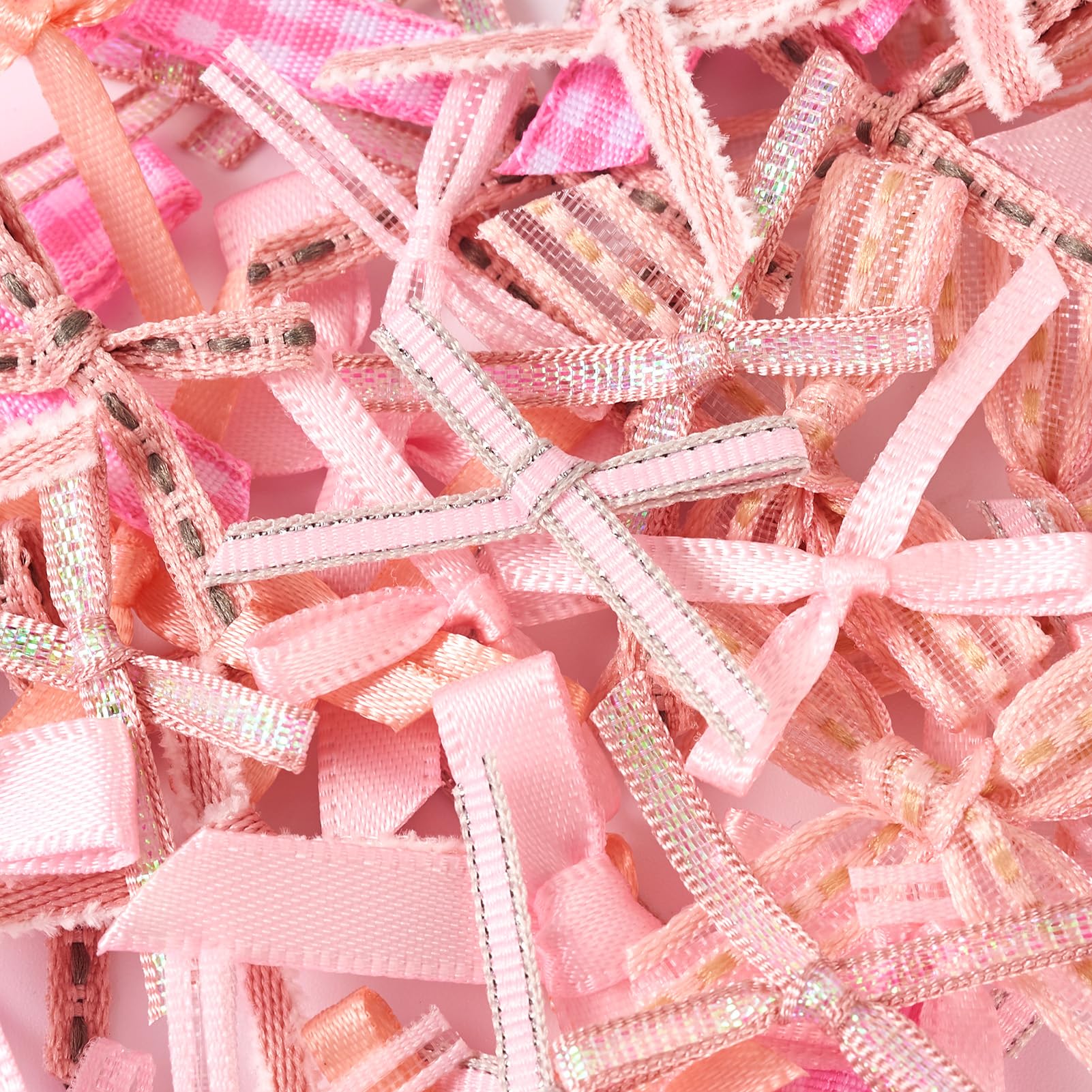 Amazon | Beadthoven 装飾用 ミニリボン 約100個 ピンク ミックス