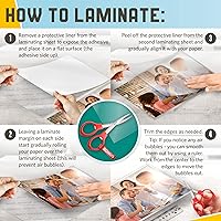 Vista 7 de Hojas laminadoras autoadhesivas texturizadas, acabado de lino crujiente, 9 x 11.5 pulgadas, 4 mil de espesor, paquete de 10, para hojas