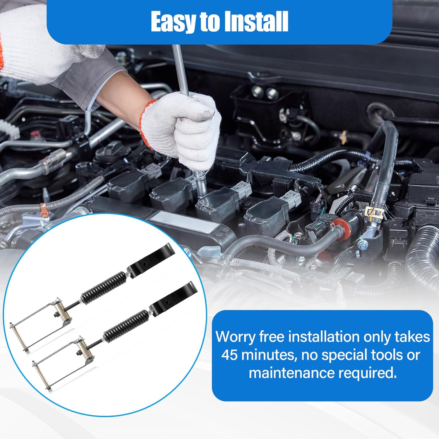 3611-YHD Heavy-Duty Rear Leaf Spring Suspension Enhancement Kit Compatible with Ford F150 4WD 2009-2023