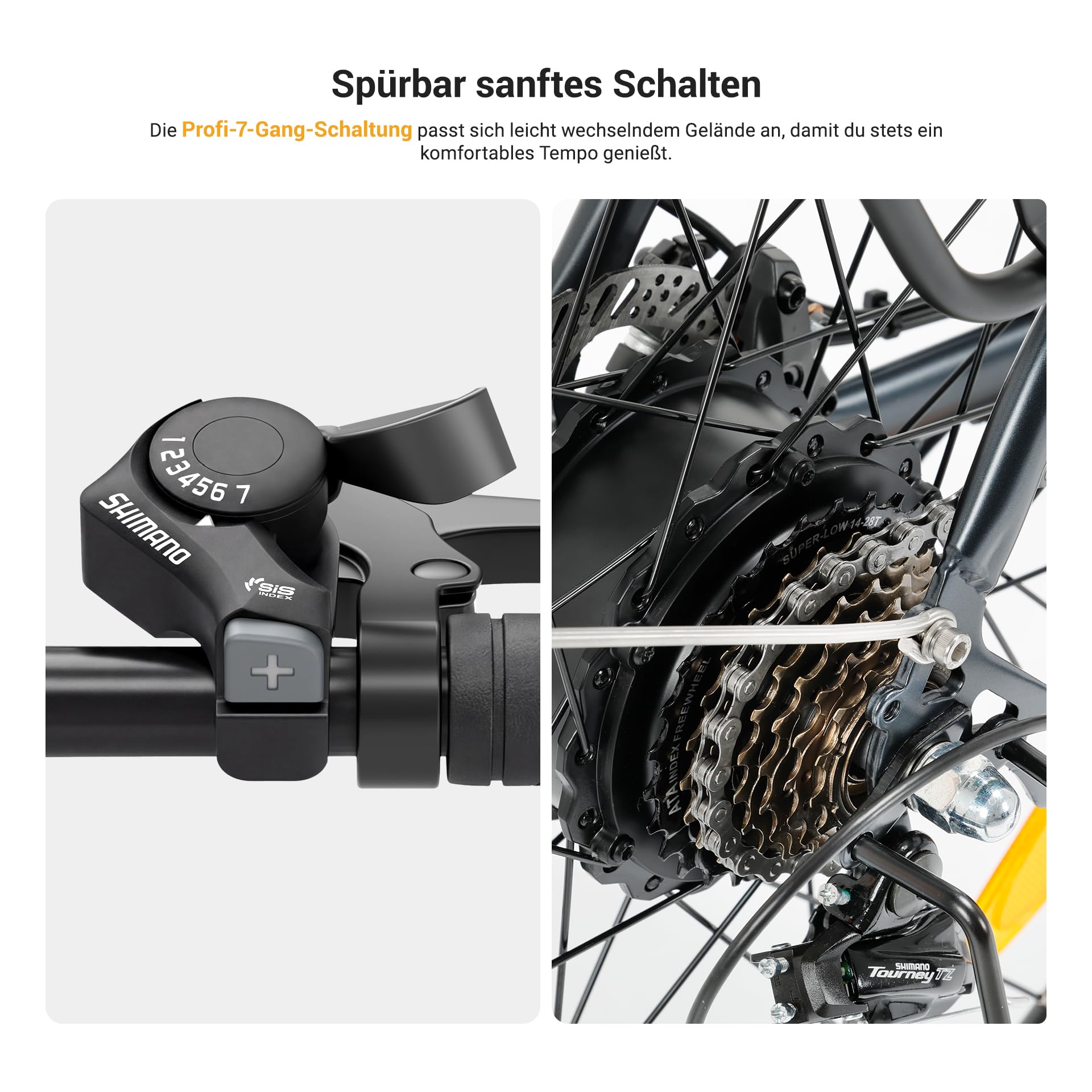 Eleglide E-Bike, T1 Elektrofahrrad 27.5'' Trekking E-Cityrad mit 13Ah Akku, 100KM Lang Range, 250W Motor, 7 Gäng E-Mountainbike für Damen und Herren, Doppelscheibenbremsen