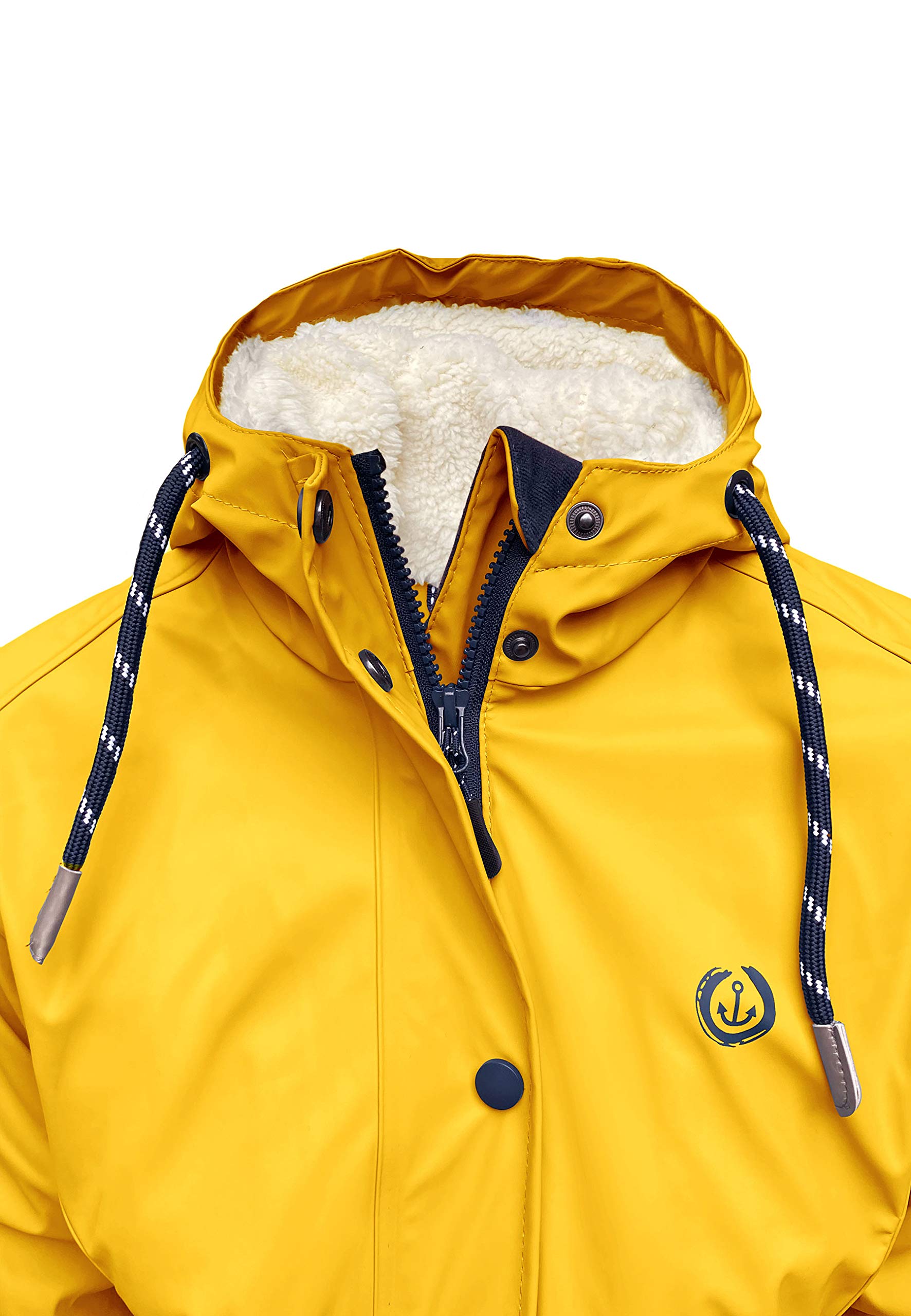 MADSea Damen Regenmantel Friesennerz mit Teddyfleece warm gefüttert Regenjacke wasserdicht